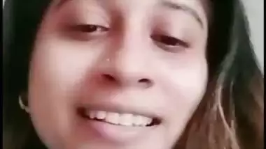 Beautiful wife shows boobs on video call to ex-lover