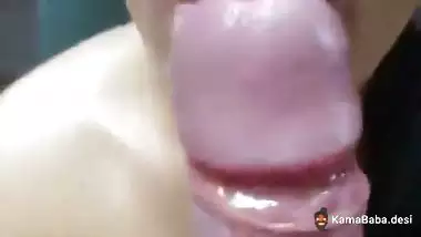 Nude Indian girl gives a handjob and swallows cum