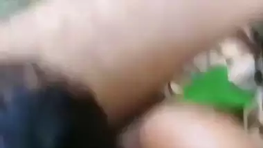 Threesome fucking in jungle by hot Tamil slut