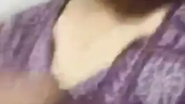 Long boobs girlfriend licking nipple viral video call