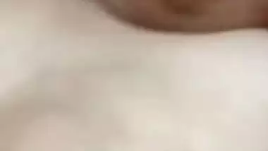 Huge boobs Indian aunty crushing her breast MMS
