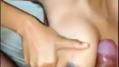 Indian cum on boobs video